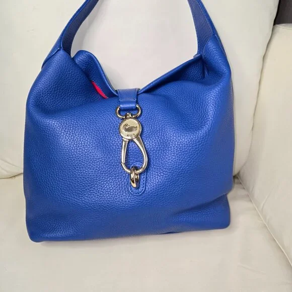 Dooney & Bourke Belvedere Lock Pebble Leather Hobo Shoulder Bag - Picture 1 of 9